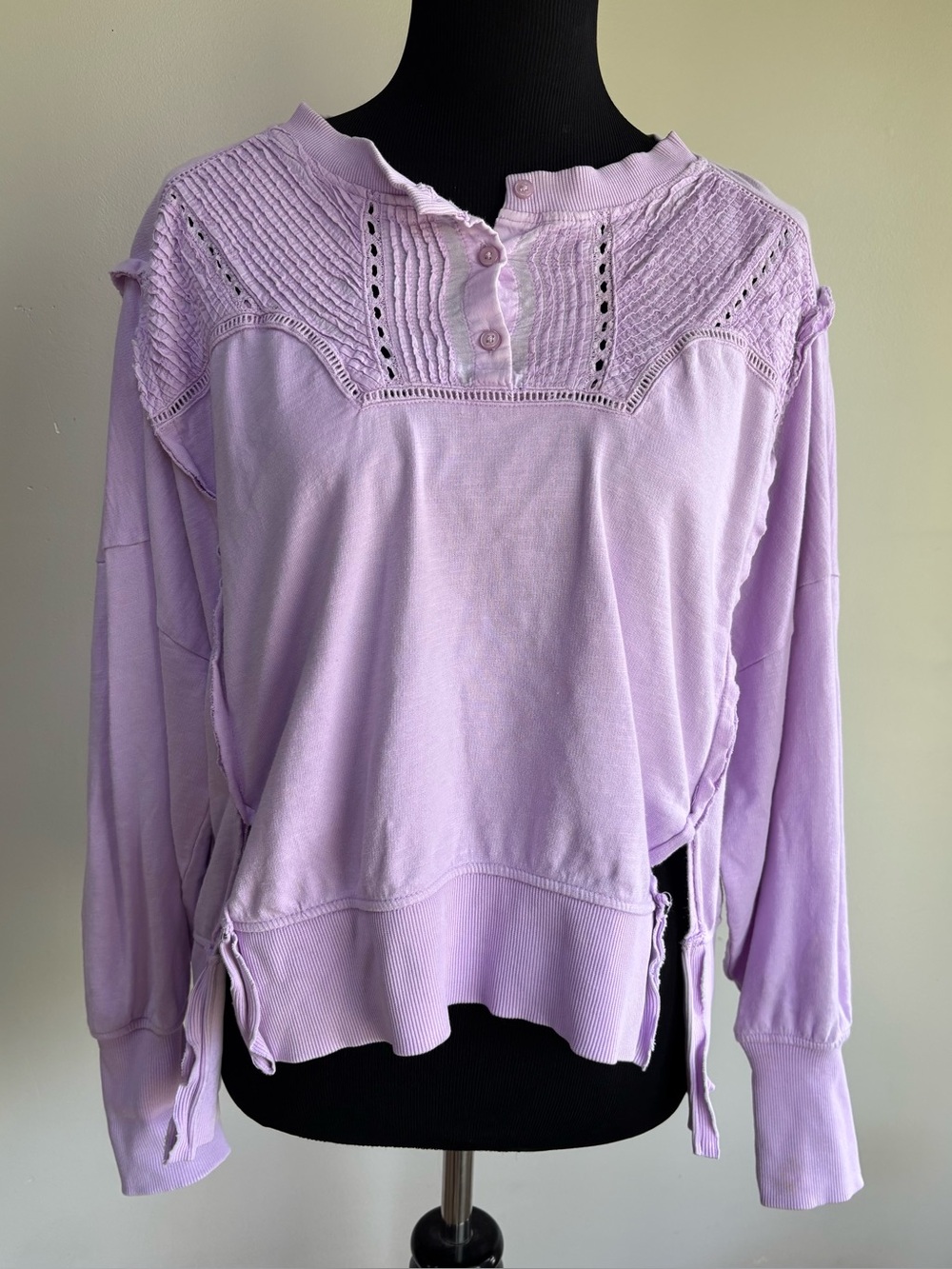 Pilcro x Anthropologie Pintuck Purple Pullover Sweater Top Size XS
